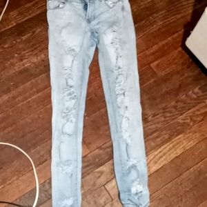 Extra skinny light blue jeans